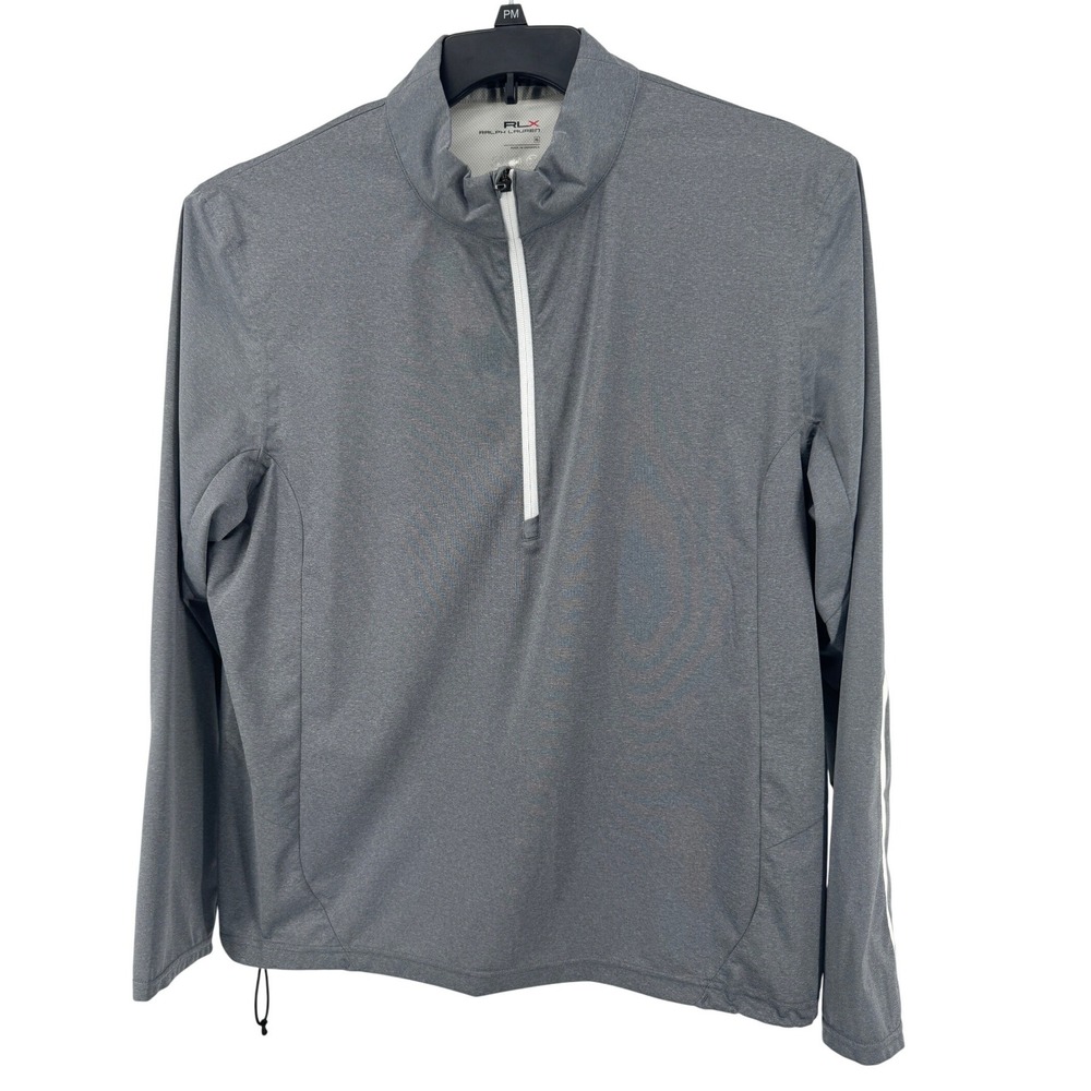 RLX Ralph Lauren Quarter Zip Golf Jacket Pullover Mens XL Grey Water Resistant